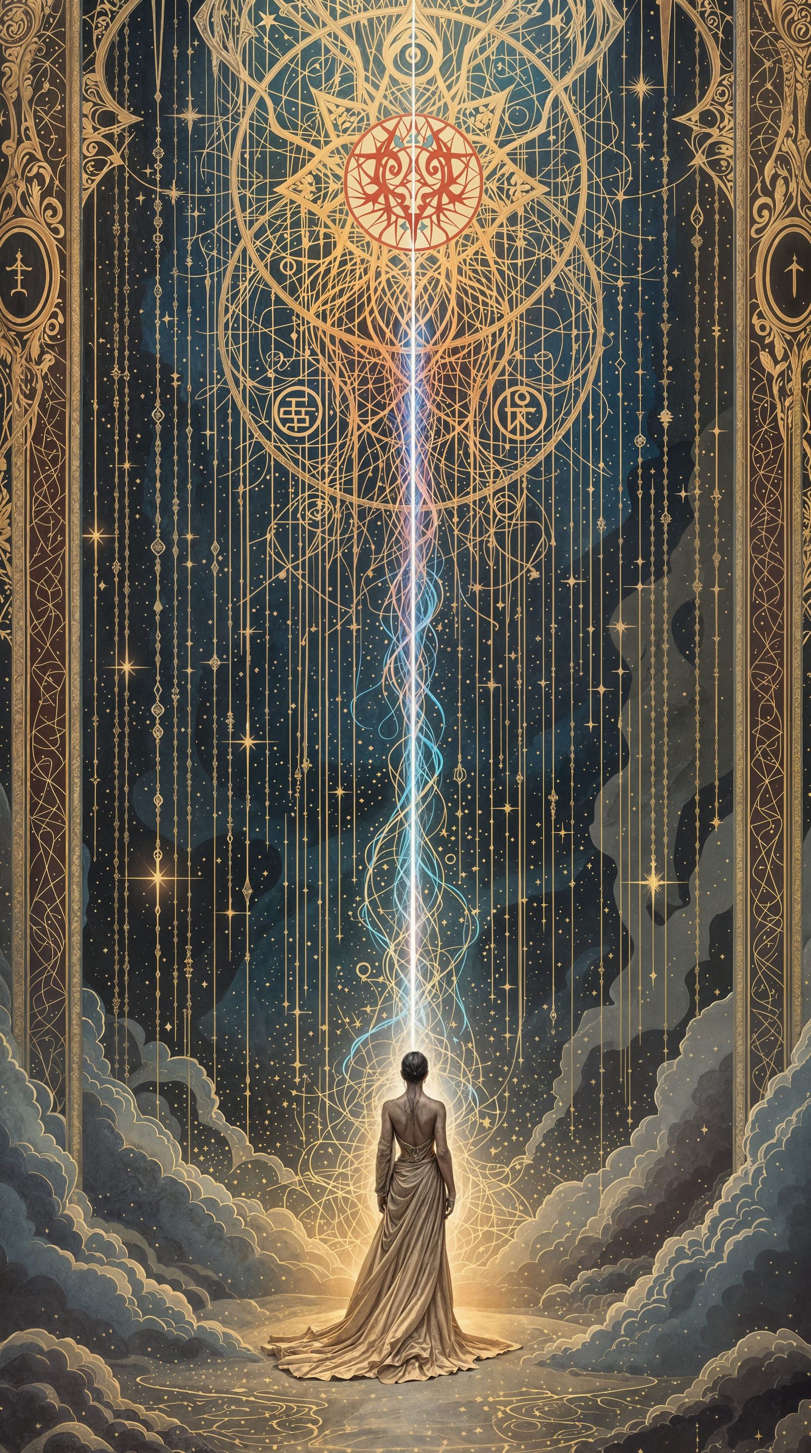 The Weight of Heritage in Vibrant, Surreal Tapestry