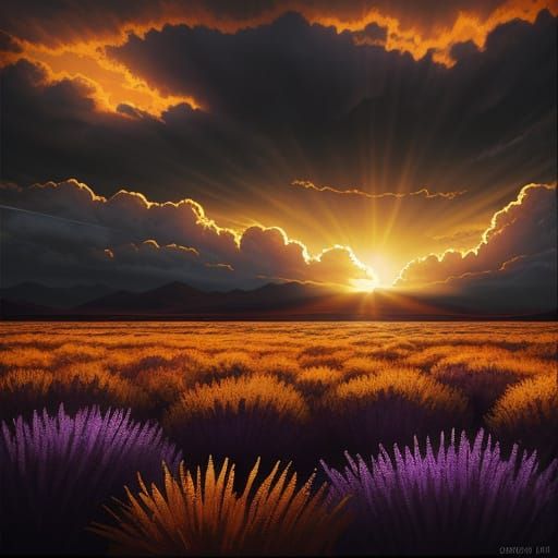 Hyper-Realistic Sun in Golden Light: Cinematic Digital Art