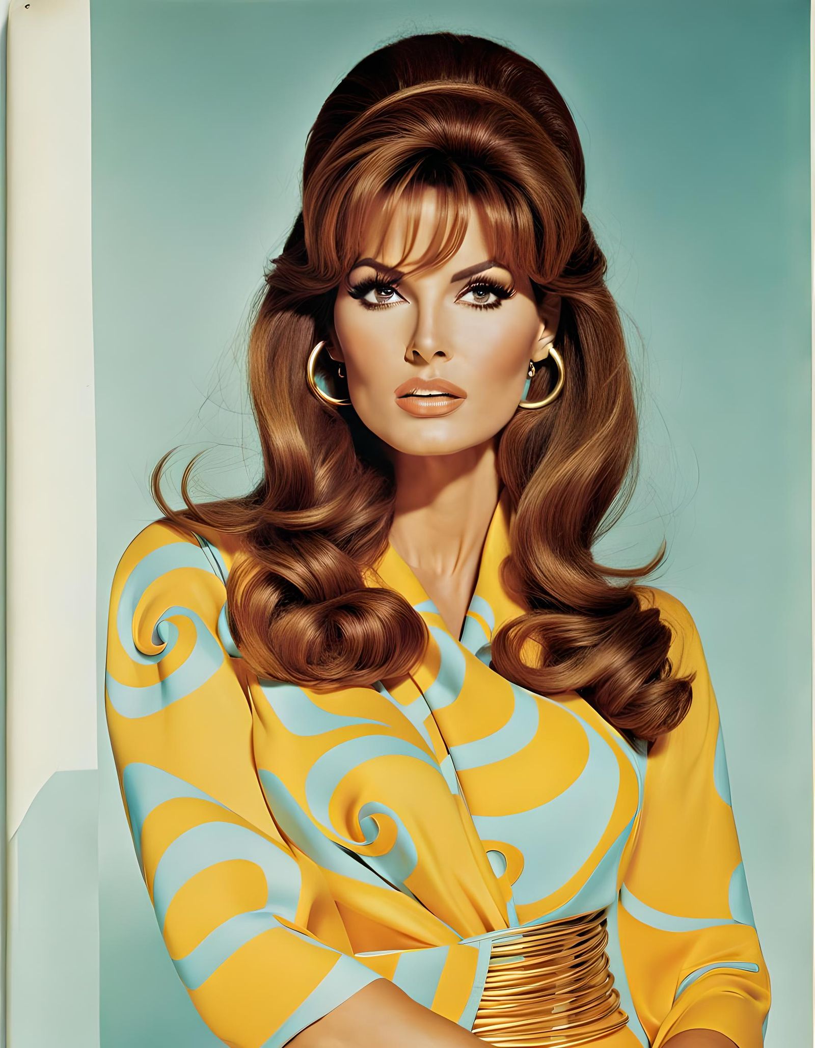 Raquel Welch Inspired 1960s Glamour Portrait