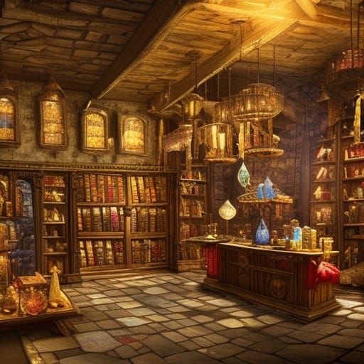 Medieval Crystal Shop: Epic Digital Matte Painting