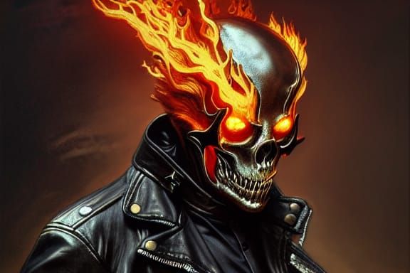 Ghost Rider Portrait with Dynamic Lighting