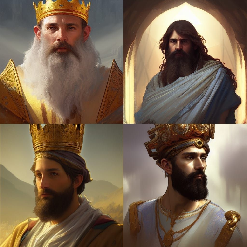 King David Portrait in Hyperdetailed Digital Art Style