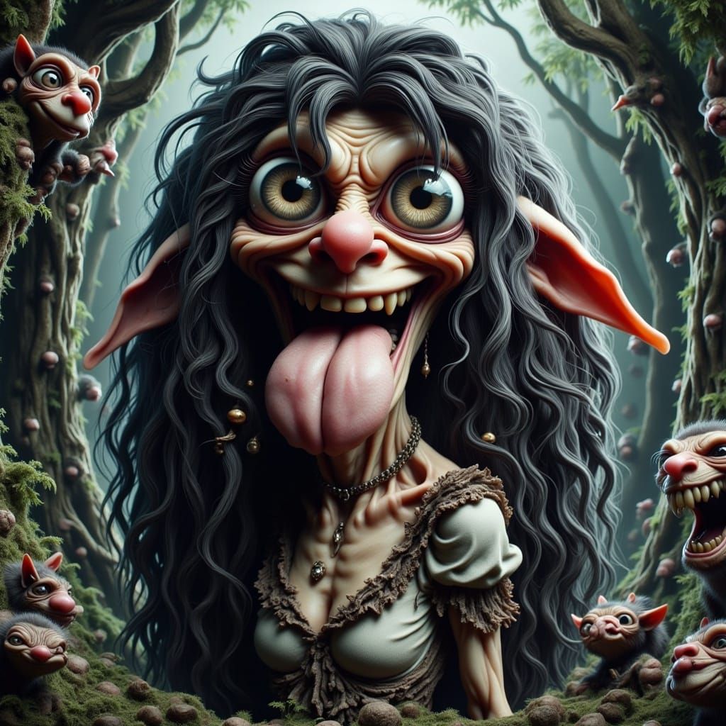 Troll Under Bridge in Dark Fairy Tale Forest