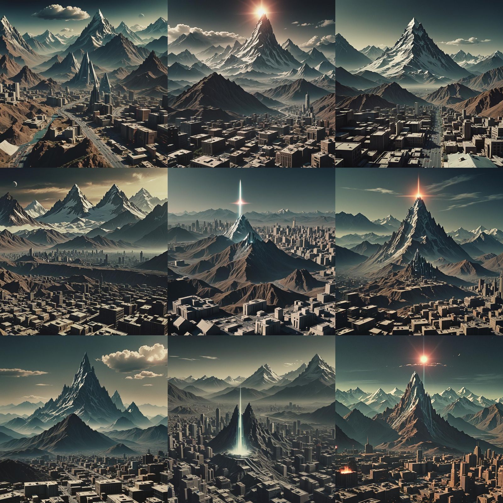 Futuristic Mountain City: Y2K Sci-Fi Concept Art