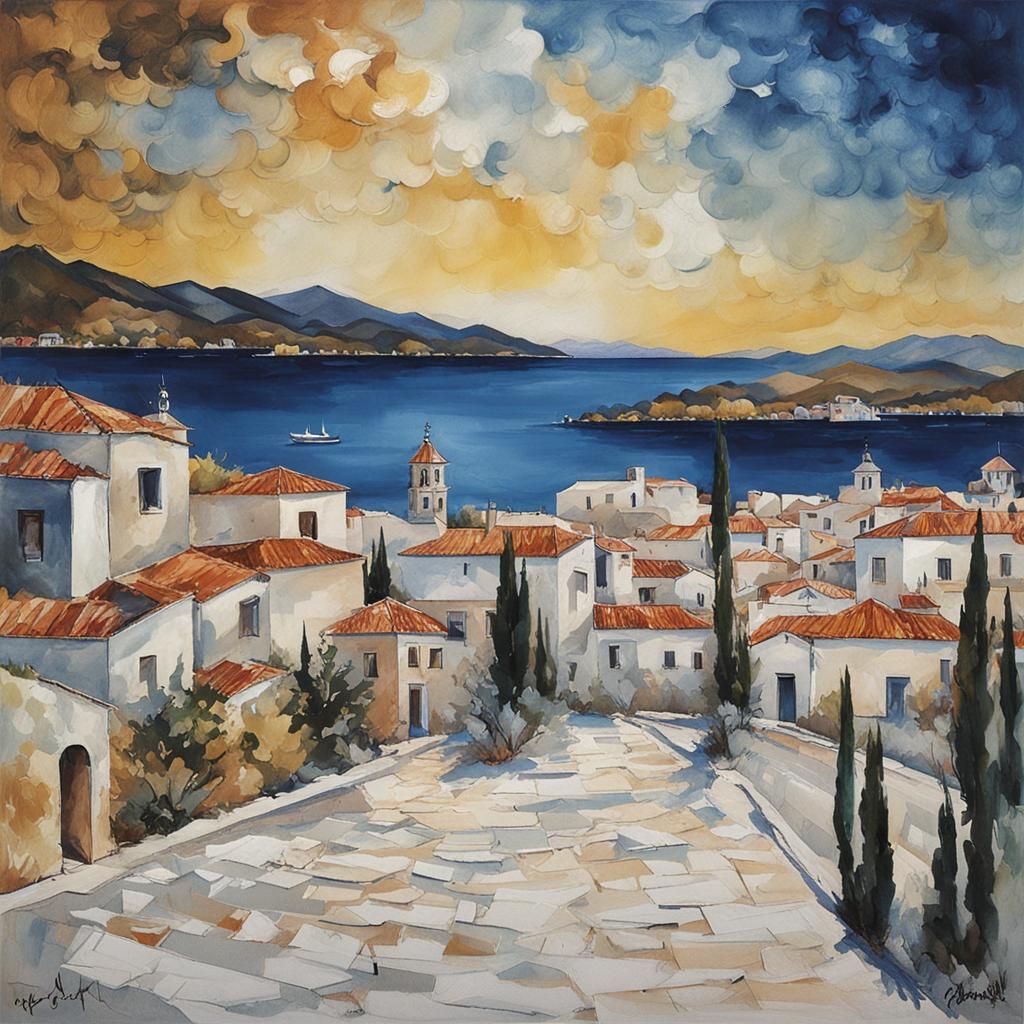 Golden Mirror with Makeup, Detailed Matte Painting