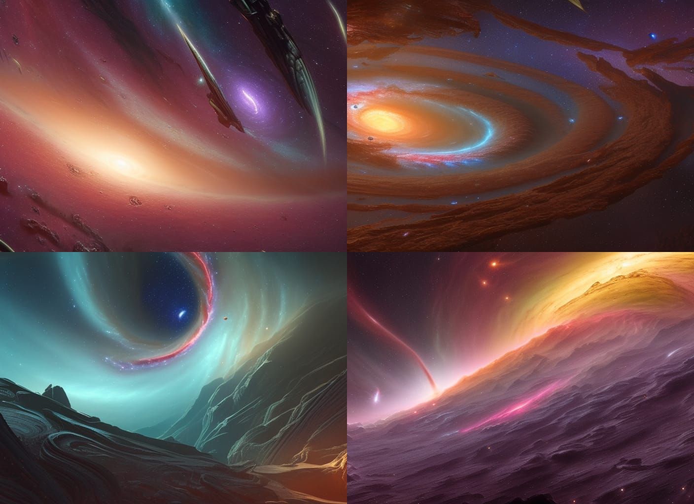 Andromeda Galaxy Spiral Nebula in Detailed Matte Painting