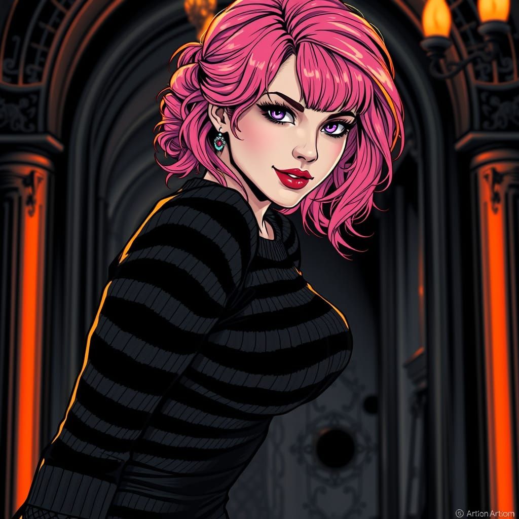 Gothic Goddess in Elegant Black and White