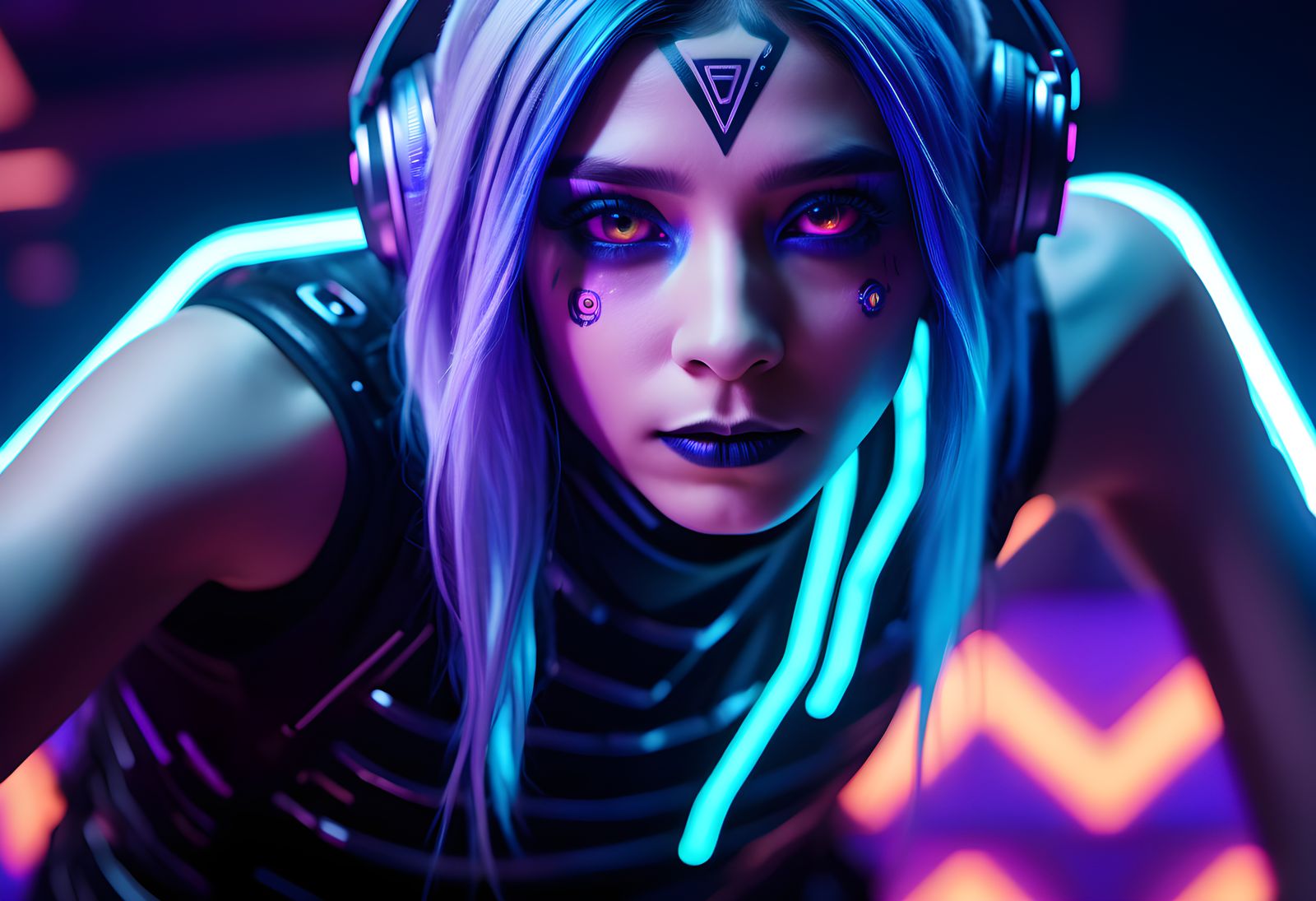 Futuristic Nightclub in Cyberpunk Style