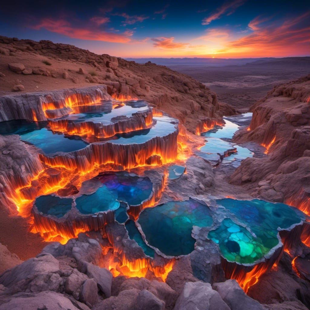 Molten Silver River Reflects Colorful Sky