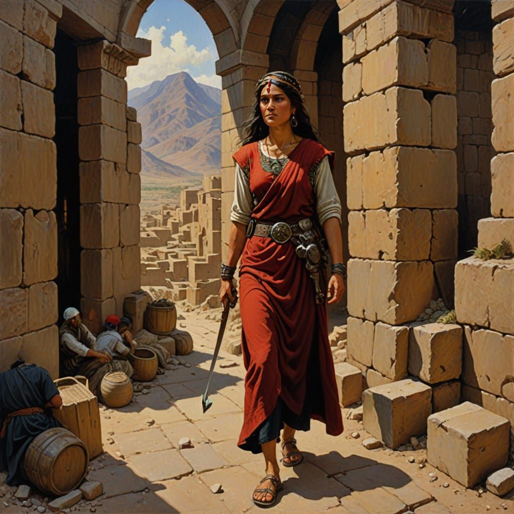 Rahab of Jericho in Oil Painting Style