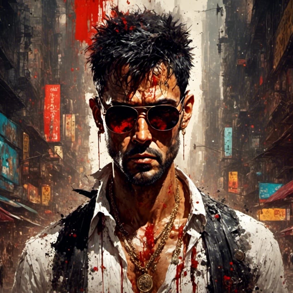 Intense Portrait Inspired by Scarface Character