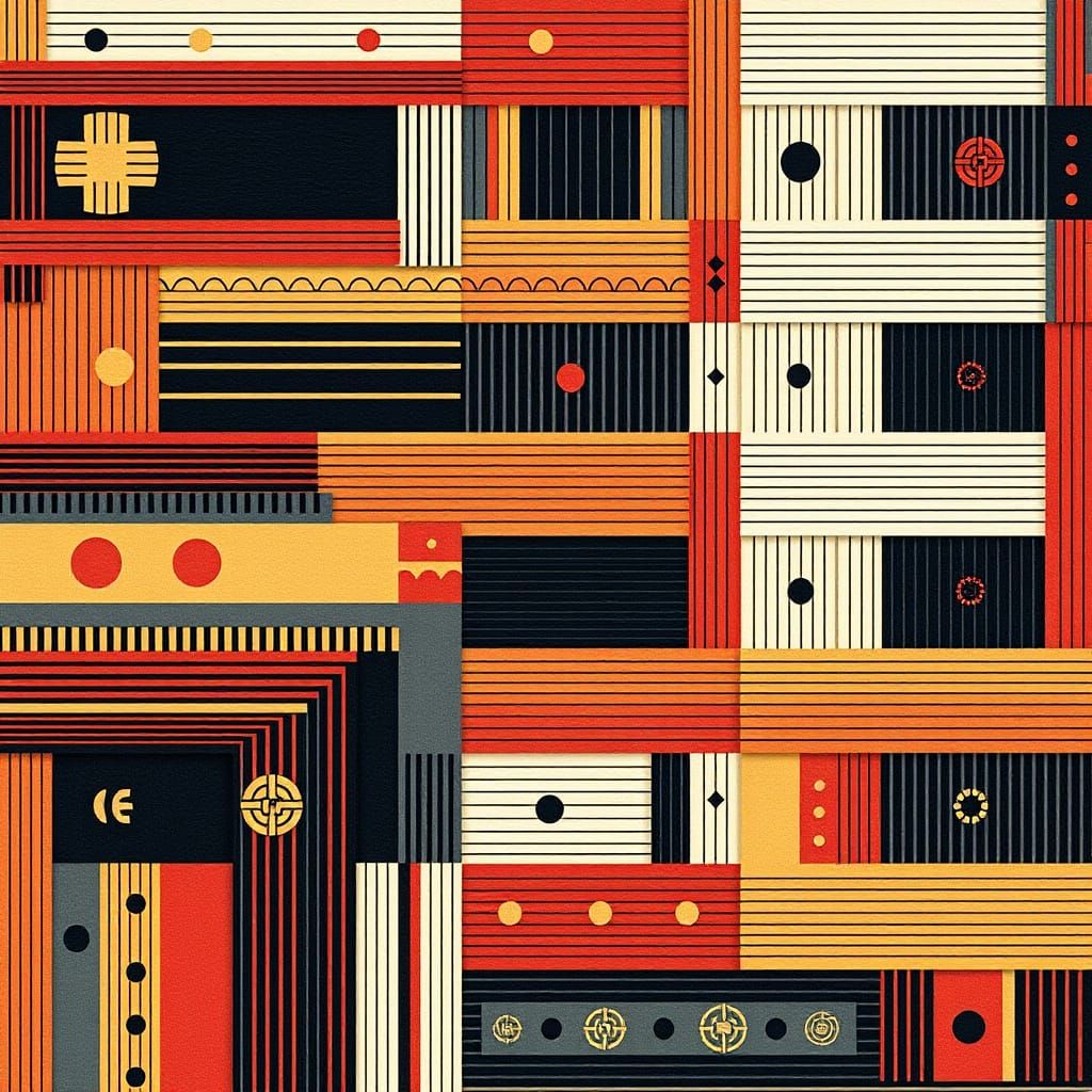 Abstract Kente Cloth Pattern in Modular Design