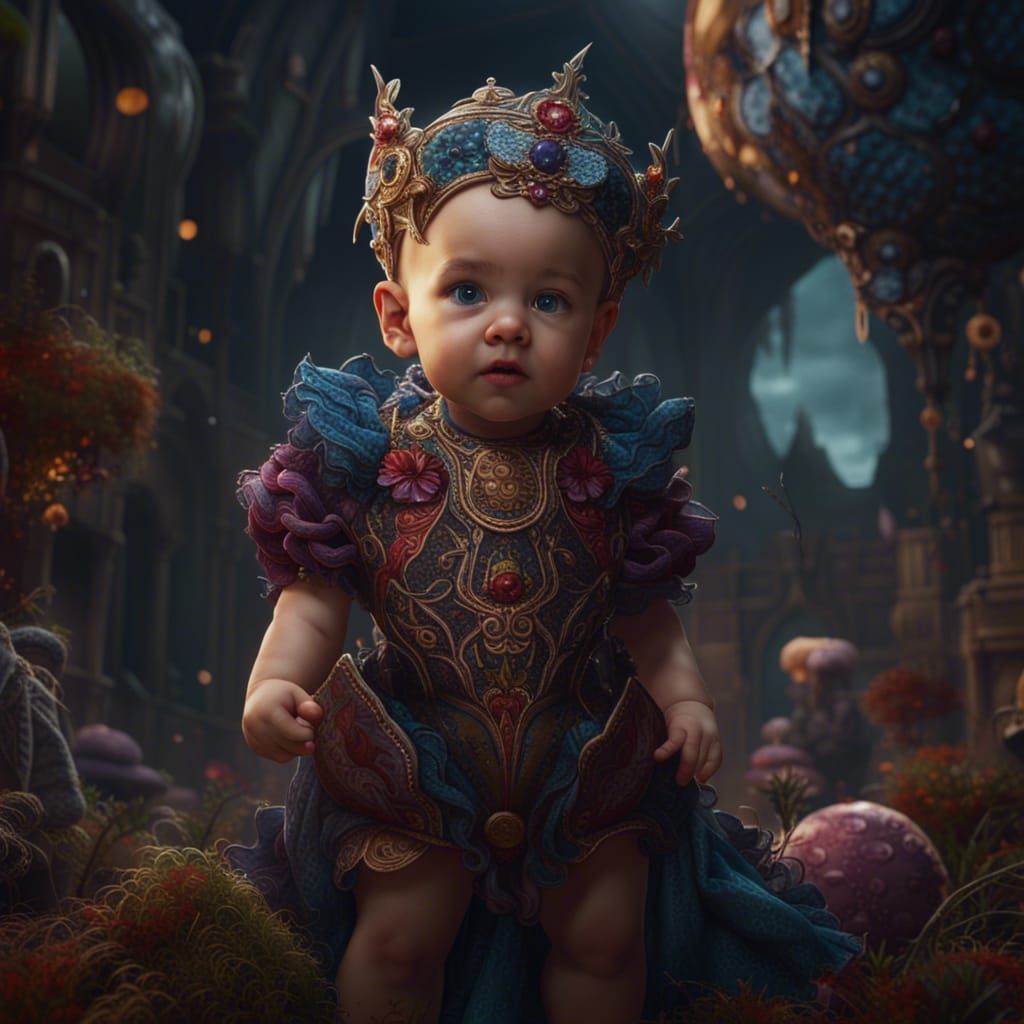 Detailed Matte Painting of Baby Dress