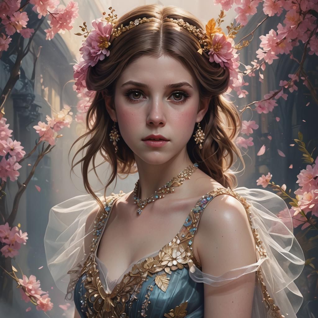 Anna Kendrick Portrait in Tulle Dress