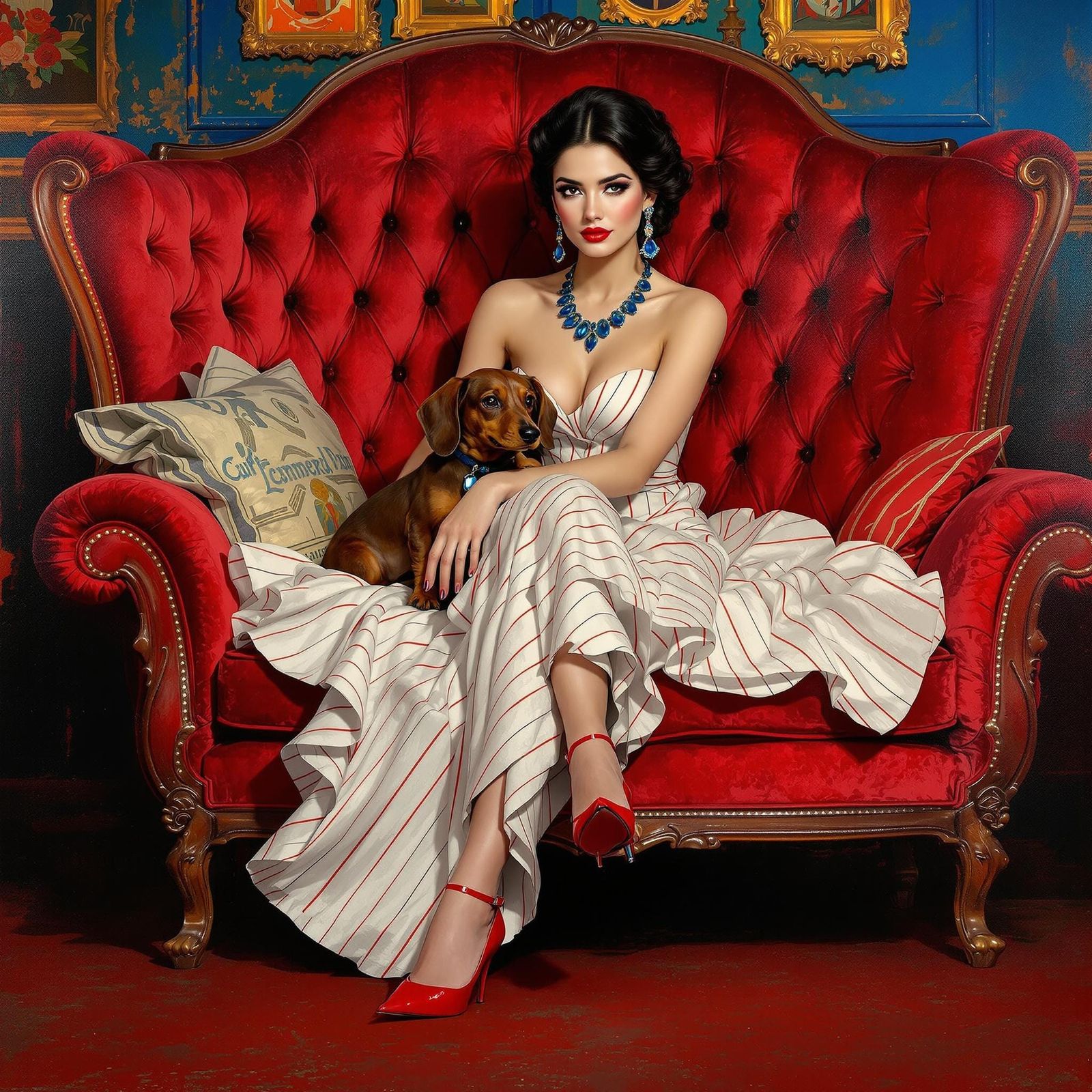 Elegant Woman in Post-Impressionist Style with Bold Brushstr...