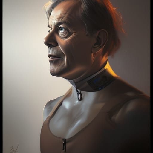 Tony Blair Leotard Portrait in Artgerm Style