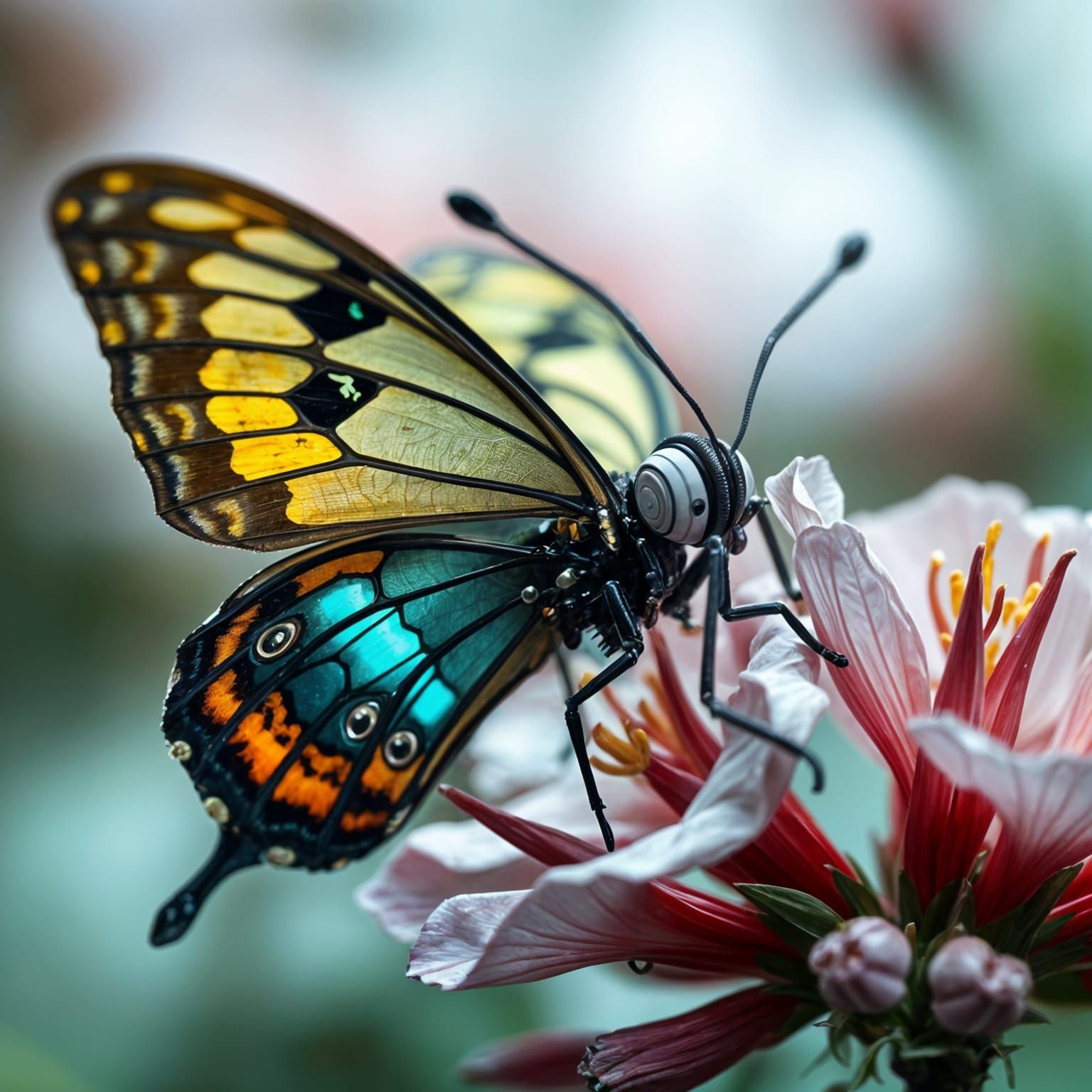 Cyberpunk Butterfly in Bloom