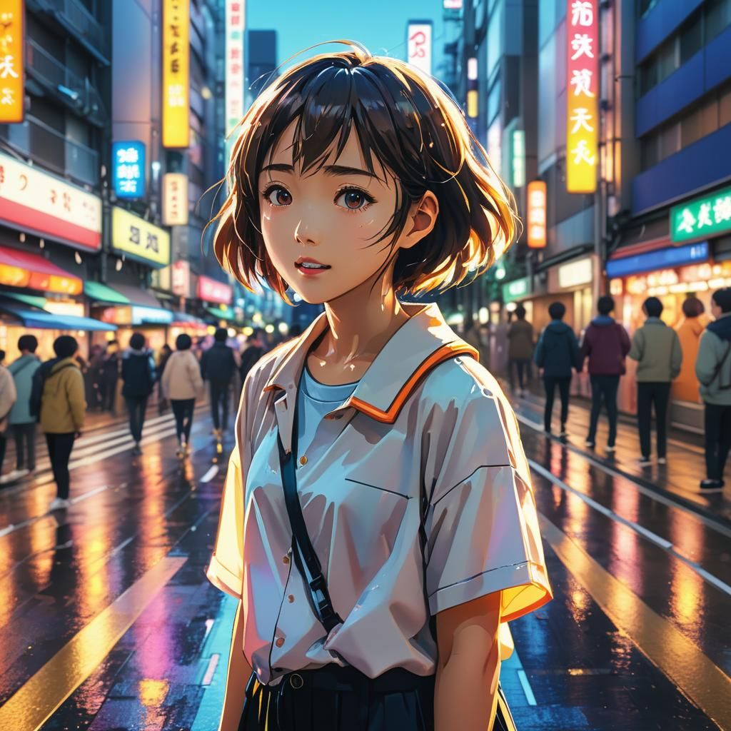 Anime Portrait of Takamina Neno in Tokyo