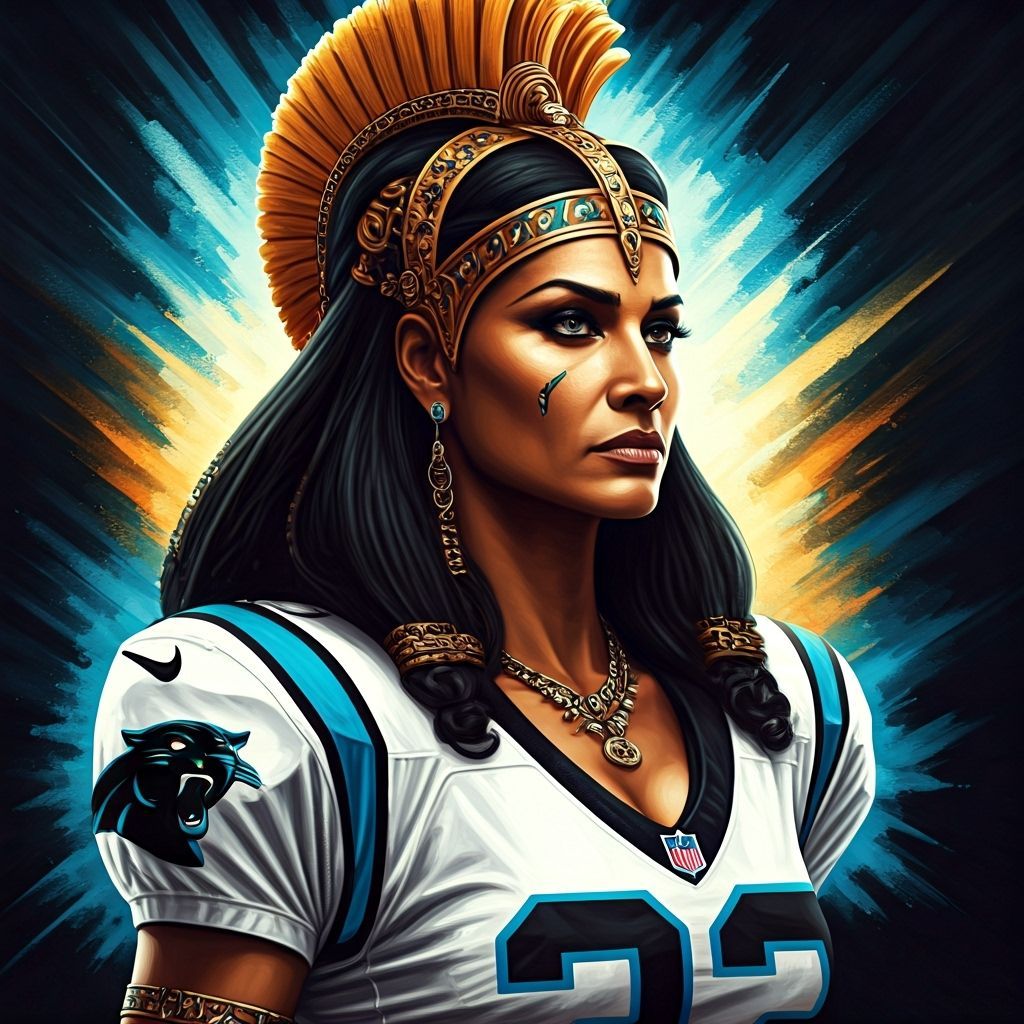 Cleopatra Playing Football for Carolina Panthers