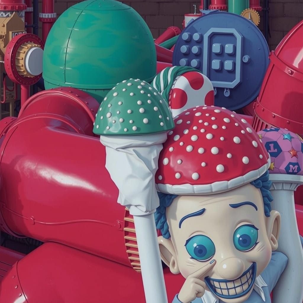 Gigantic Linocut-Style Mushroom Dominates Bureaucratic Lands...