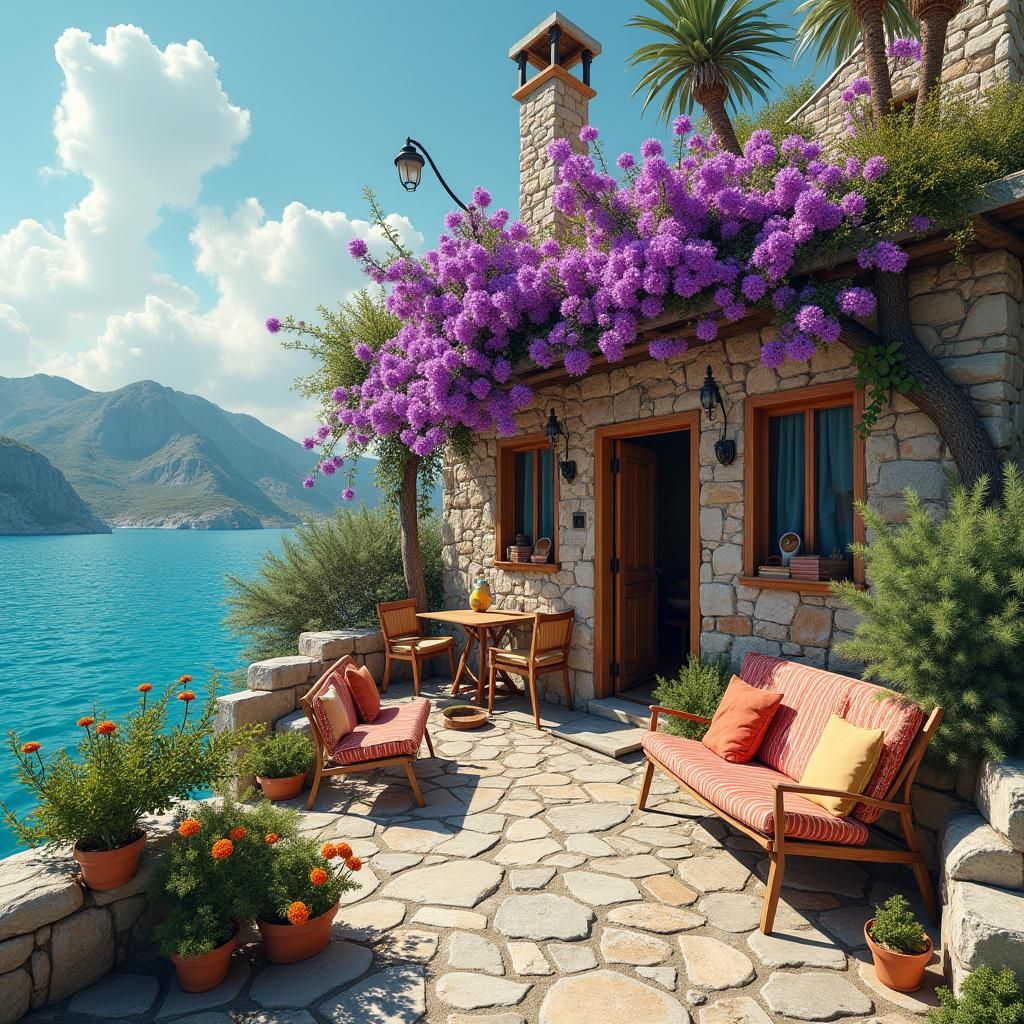 Bohemian Tiny House Interior on Greek Island