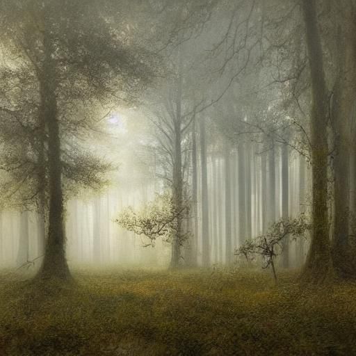 Ancient Creature Emerges from Misty Forest