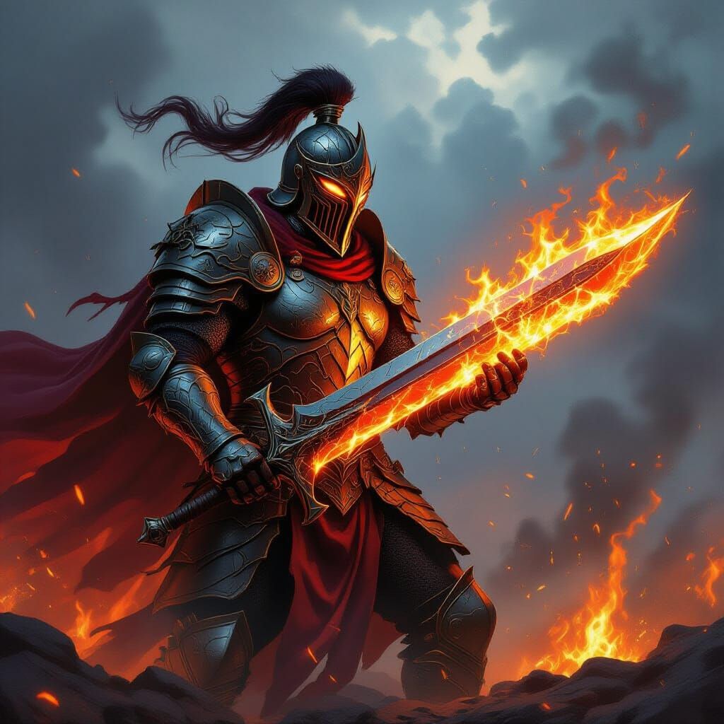 The Ember Knight: Fiery Hero of a Scorched Battlefield