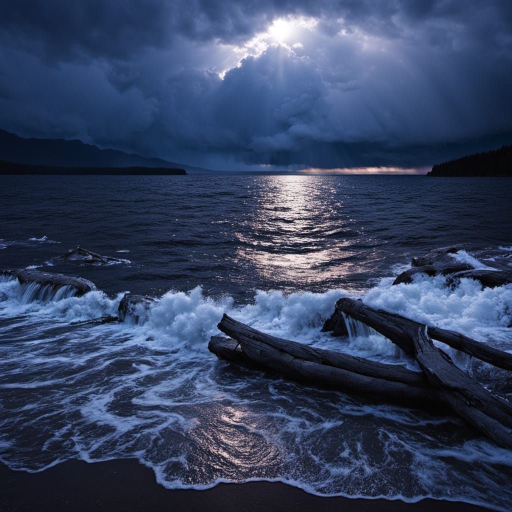 Nature's Resilience: Sunrise After Stormy Destruction