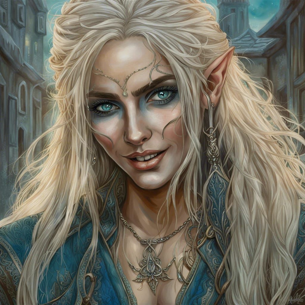 Beautiful Elven Rogue Portrait in Photorealistic Style