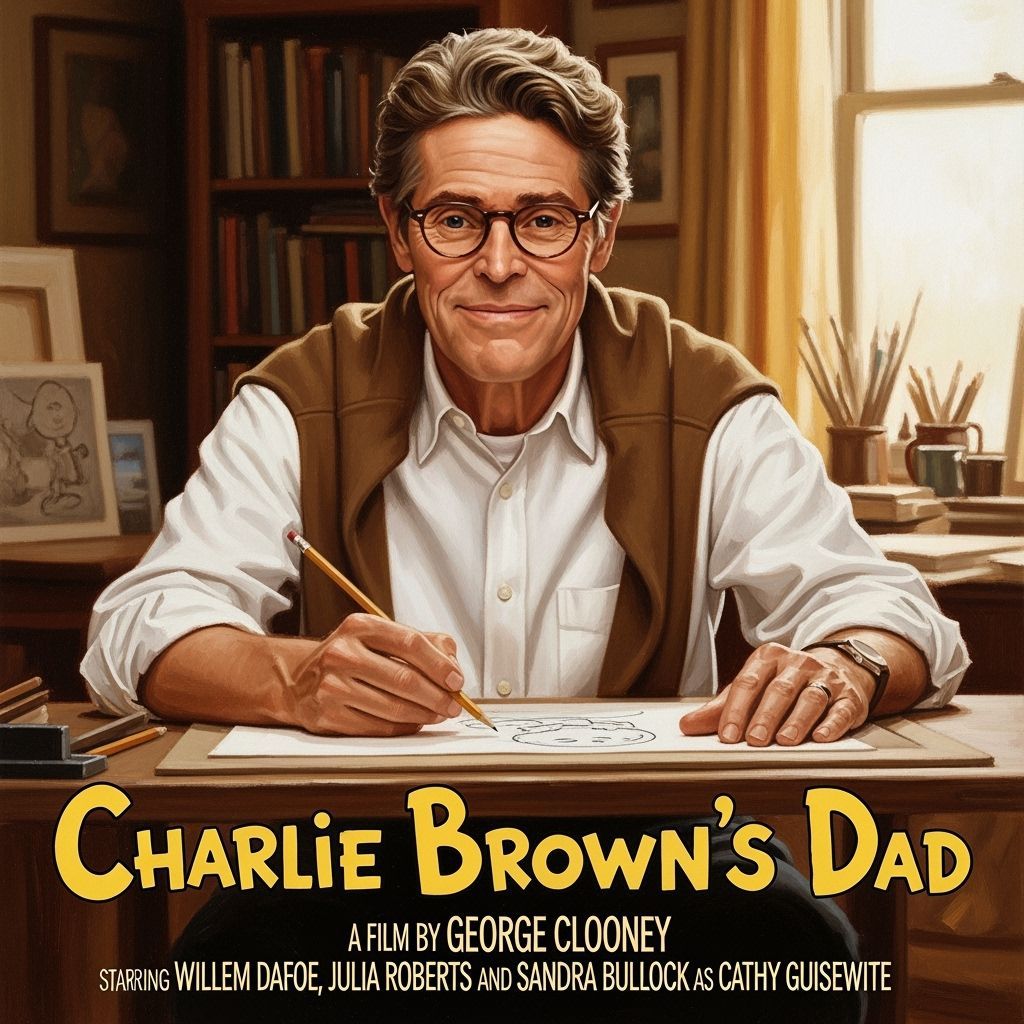 Willem Dafoe as Charlie Brown's Dad in Oil Painting