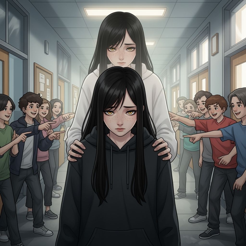 Haunted Student in Dark Futurism Style