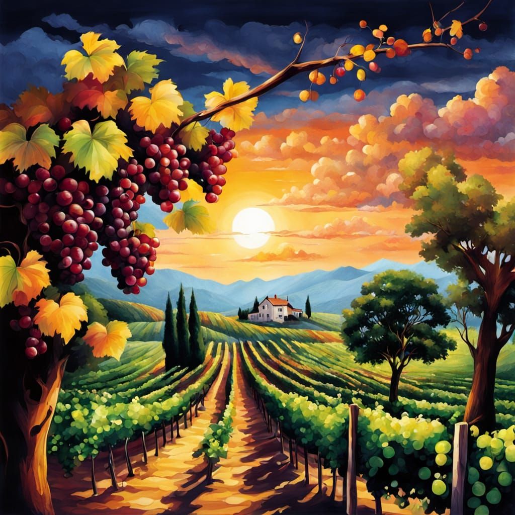 Picturesque Vineyard Landscape
