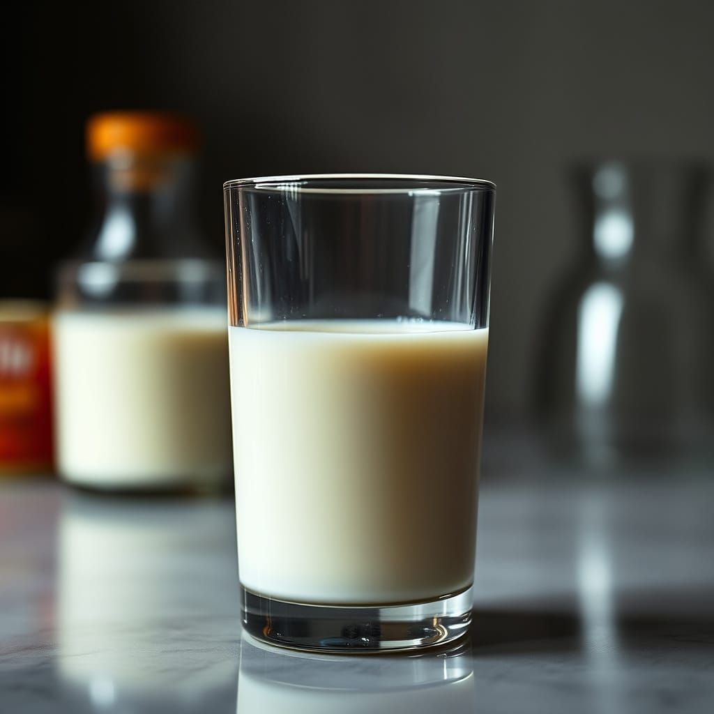 Glass of Milk in Hyperrealistic Style