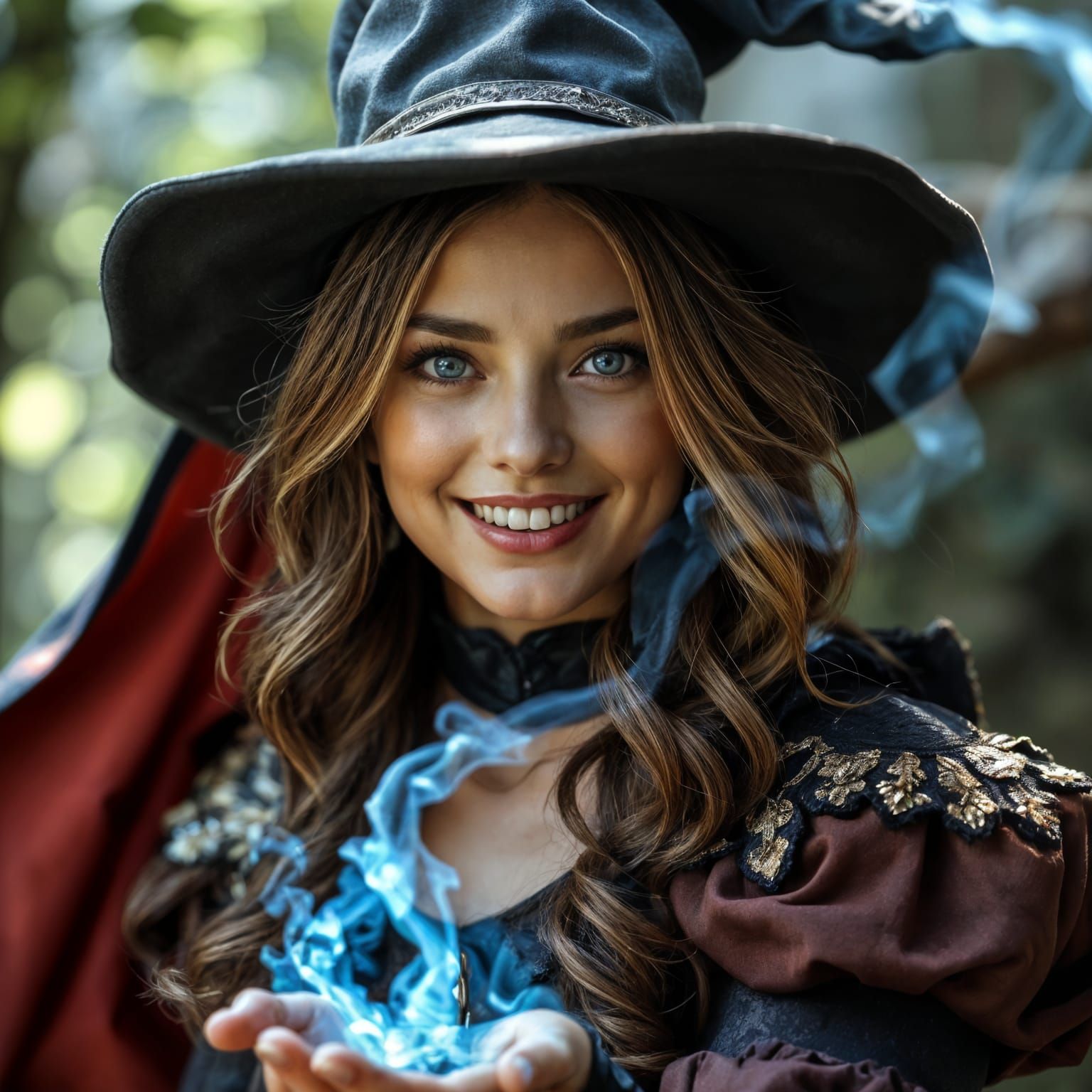 Miranda Kerr as a Joyful Witch Casting a Spell