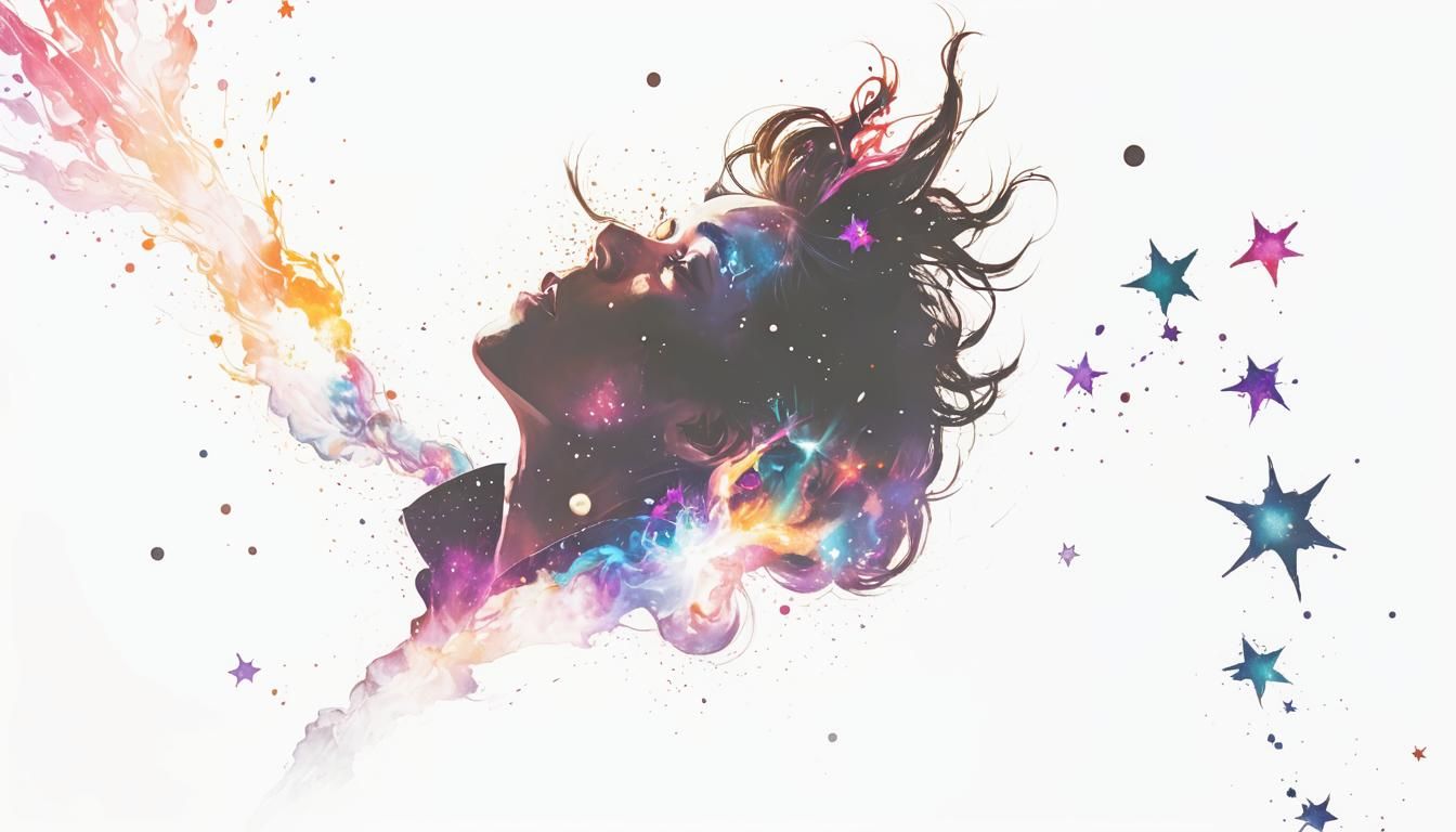 Cosmic Abstract Art: Blowing Stars from the Sky