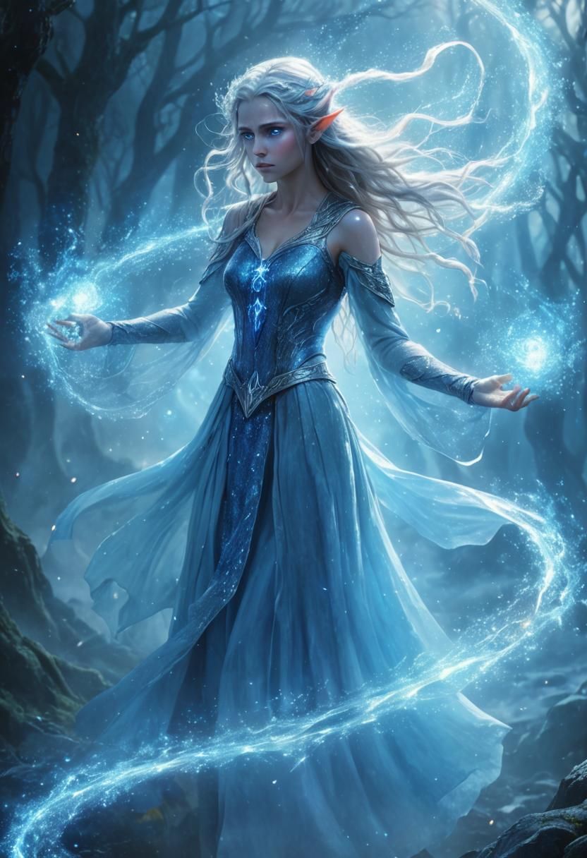 Mysterious Elf Portrait with Glowing Energy