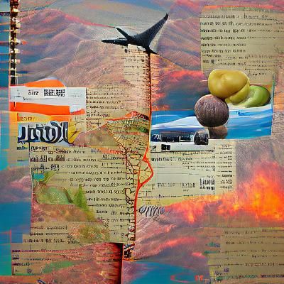 Travel Journal Page Collage in Mixed Media