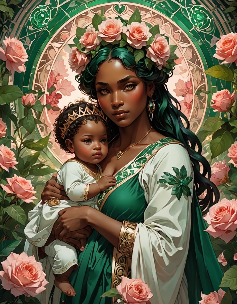 Melanesian Queen and Prince in Anime Art Style