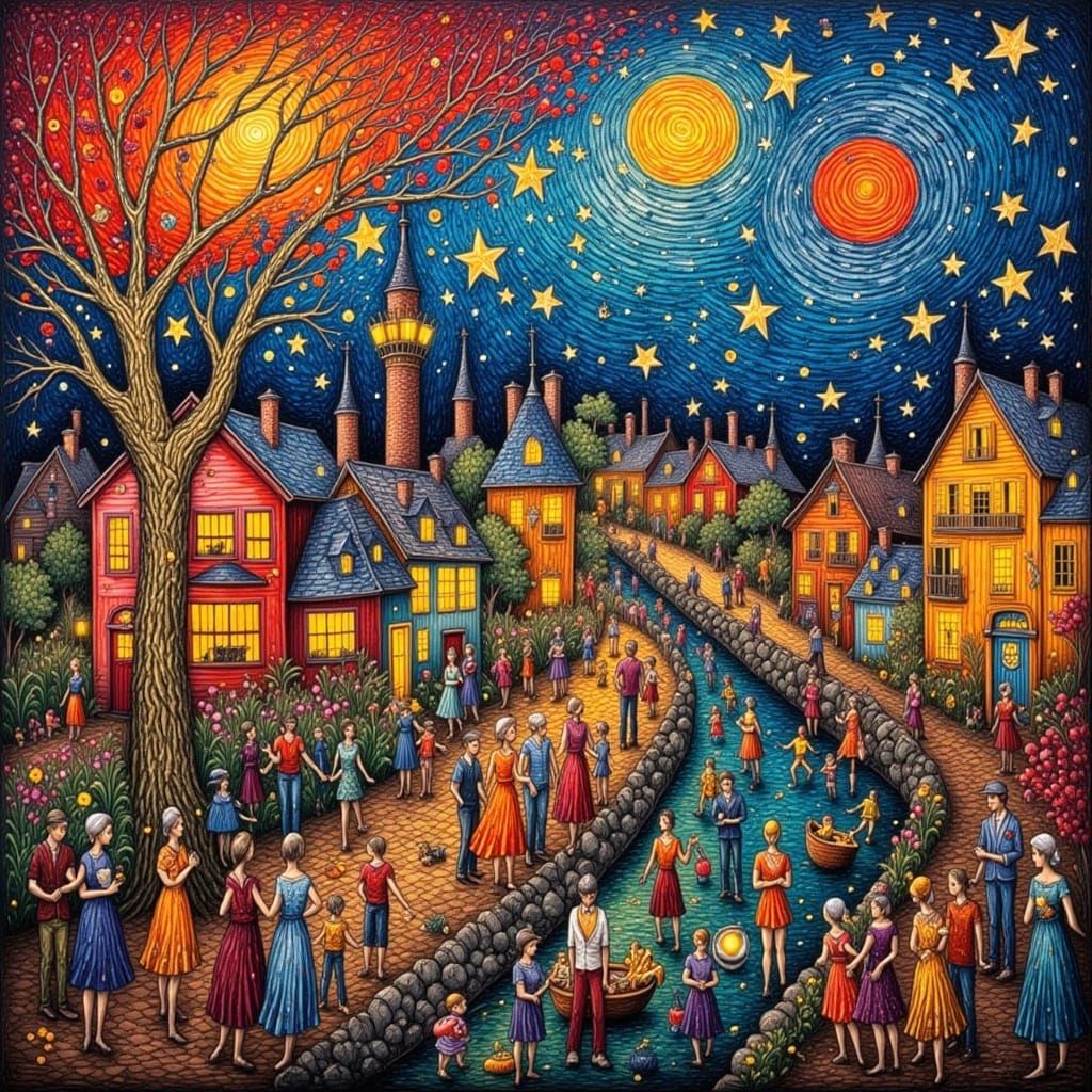 Town Celebrates Political Harmony in Deep Colors