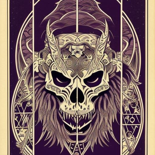 Skeleton Conjuring Magic: Vintage Woodcut Art