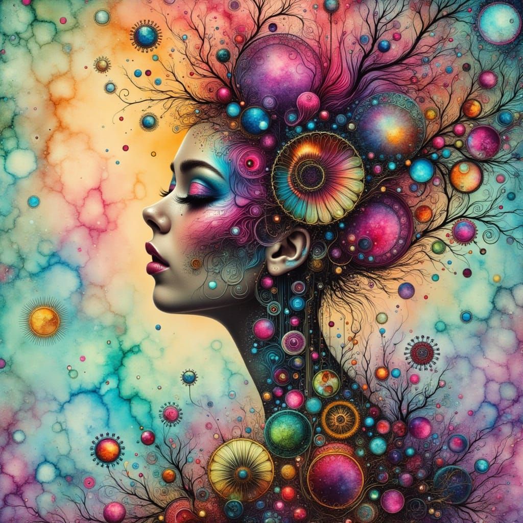 Steampunk Fairy in Whimsical Double Exposure