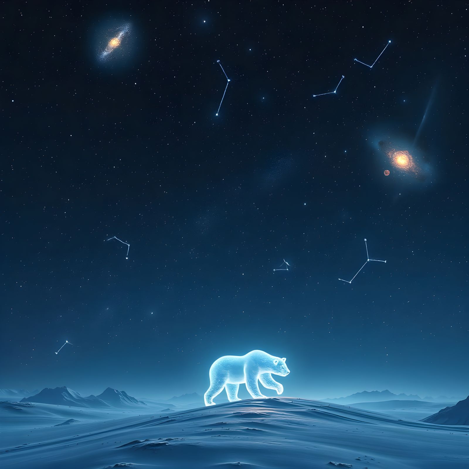 Celestial Beings in the Night Sky