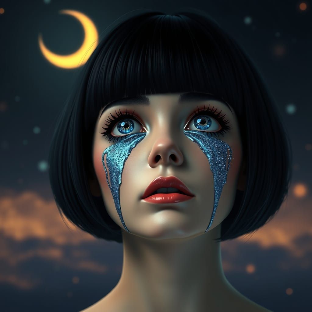 Celestial Beauty in Midnight Splendor