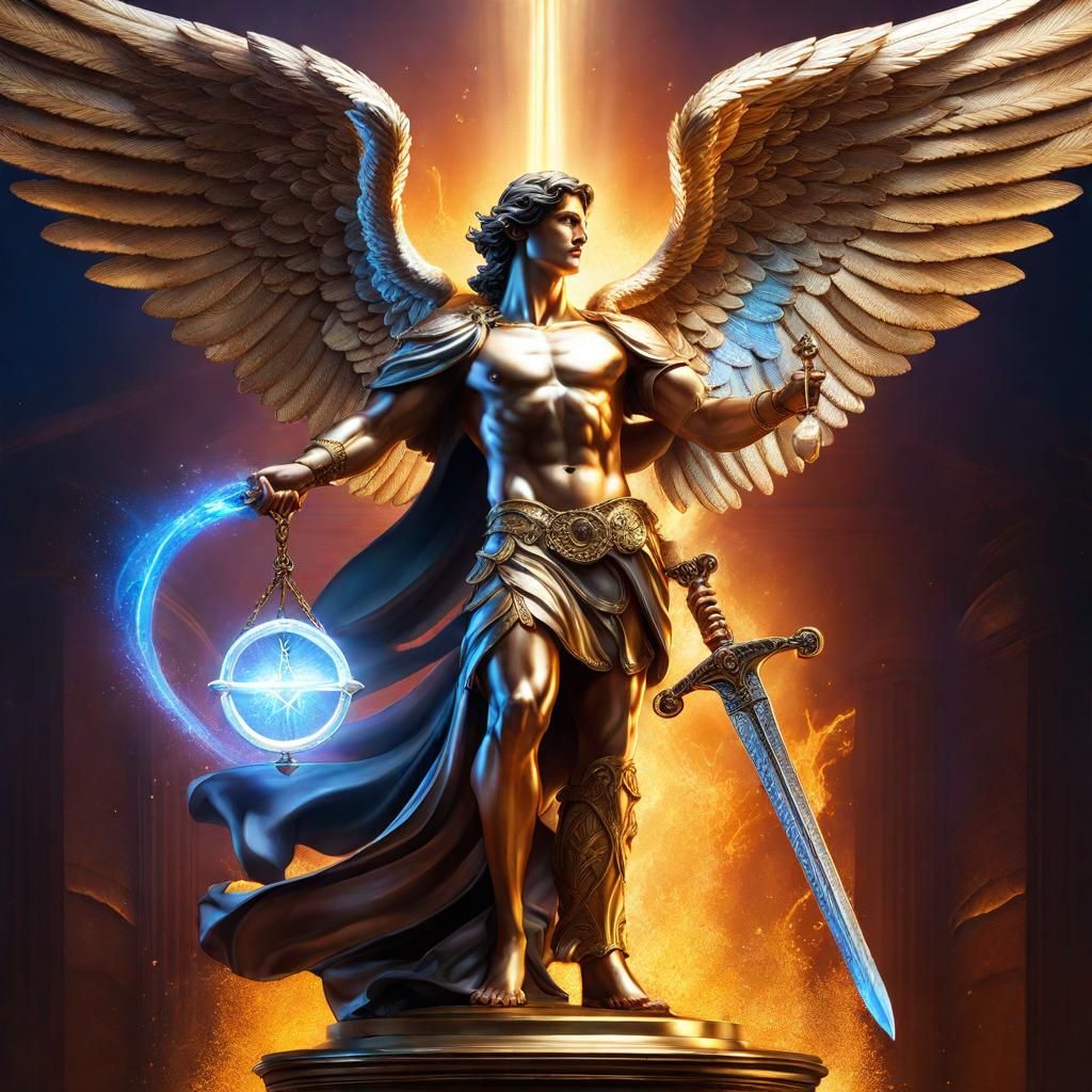 Angel of Justice with Sword and Scales