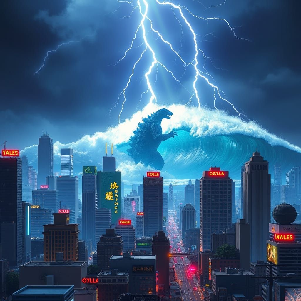 Electric Storm Engulfs Hyper-Realistic Cityscape