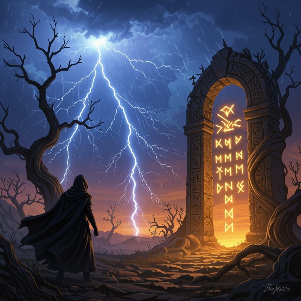 Eerie Lightning Illuminates a Mysterious Figure