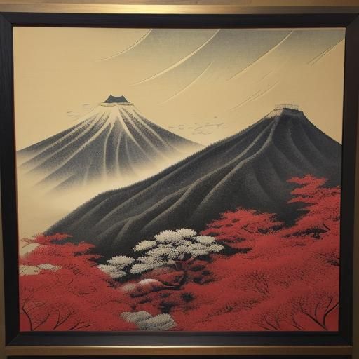Samurai Landscape in Ukiyo-e Style