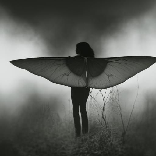 Ethereal Fairy Woman in Winter Tree, Infrared Photography