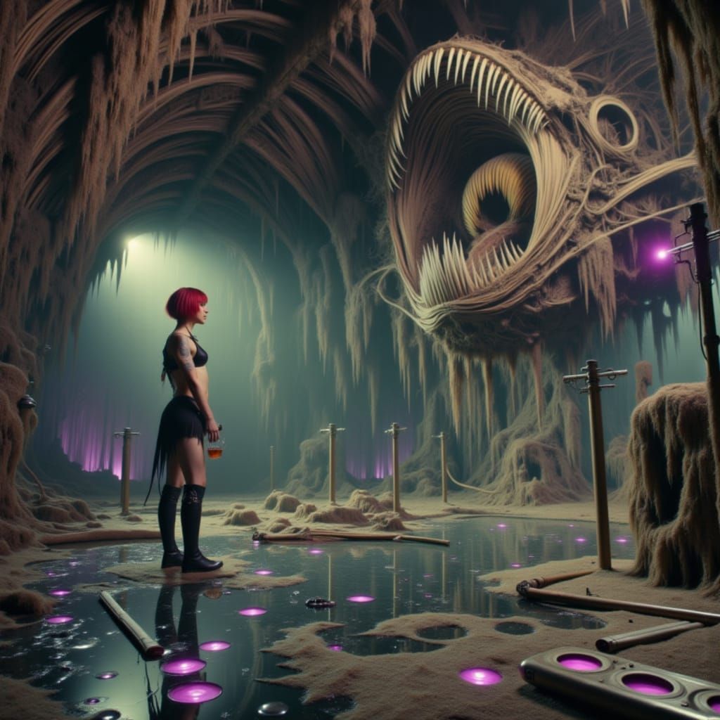 Persephone in Purple Lights with Whiskey