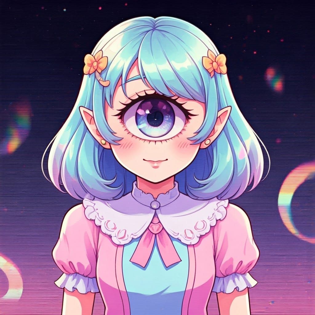 Cyclops Girl in Pastel Dreamscapes